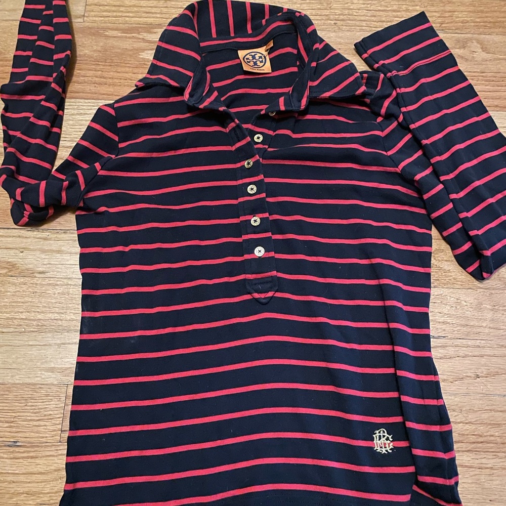 Tory Burch stripped rugby t shirt Sz  med